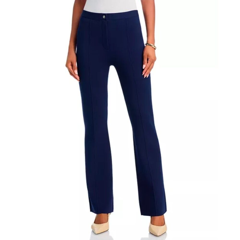 Theory Midnight Blue Compact Crepe Slim Fit Flare Pants Size Petite NWT